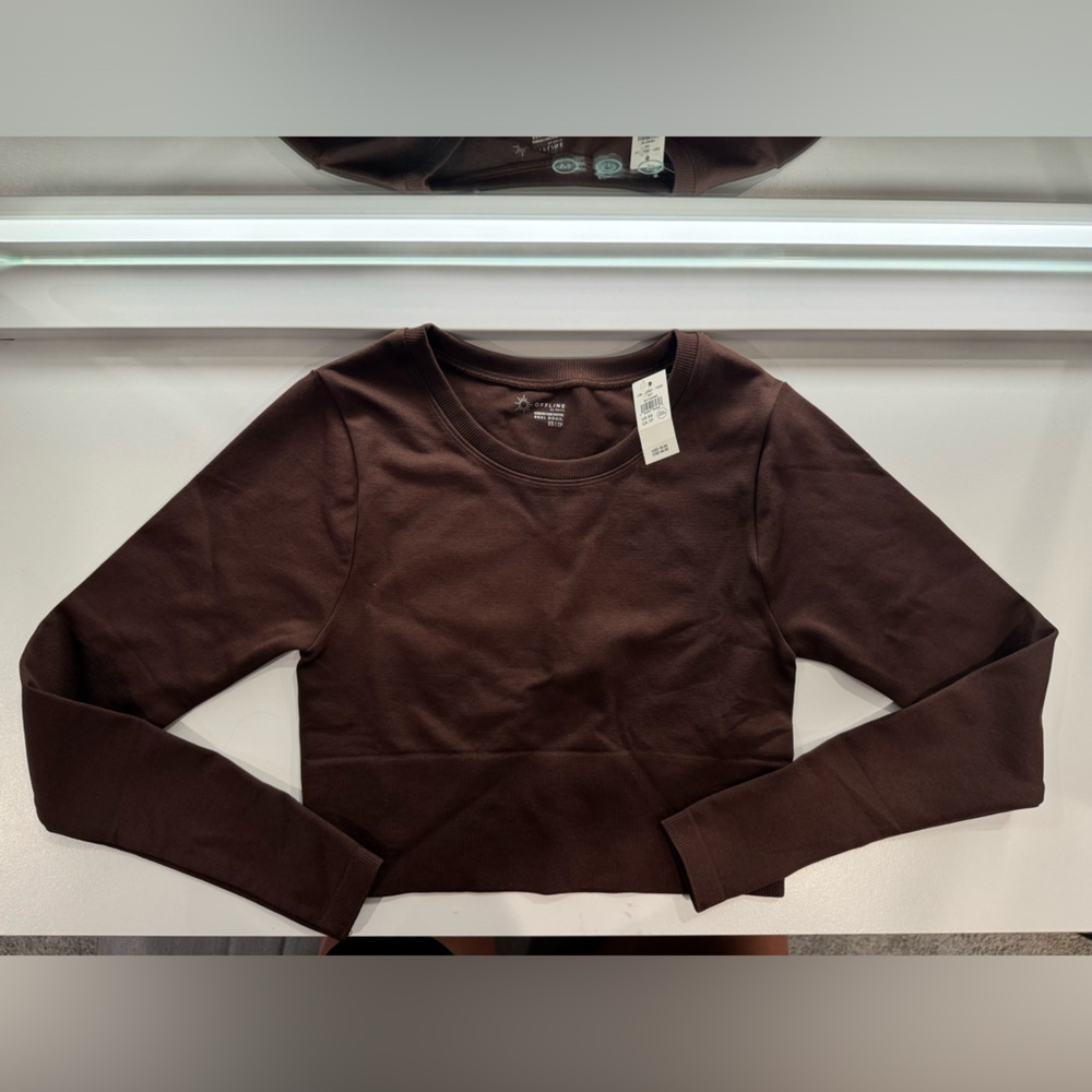 Aerie Offline Seamless Cropped Long Sleeve Top